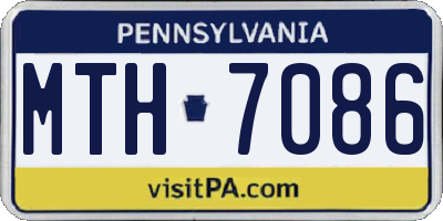 PA license plate MTH7086