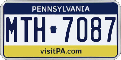 PA license plate MTH7087