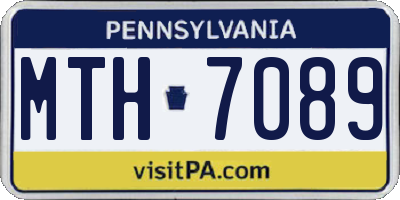 PA license plate MTH7089