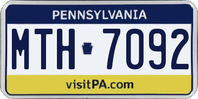 PA license plate MTH7092