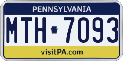 PA license plate MTH7093