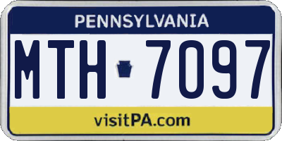 PA license plate MTH7097