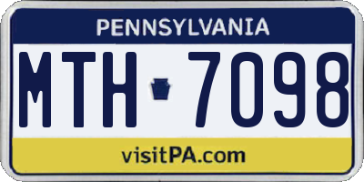 PA license plate MTH7098