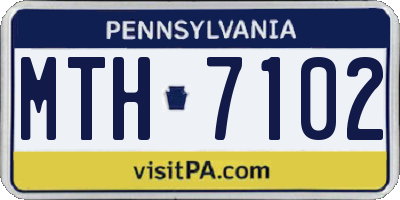 PA license plate MTH7102