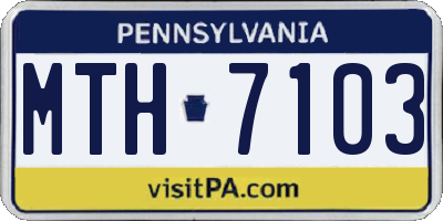 PA license plate MTH7103