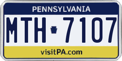 PA license plate MTH7107