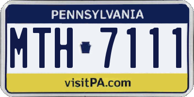 PA license plate MTH7111