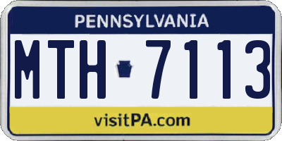 PA license plate MTH7113