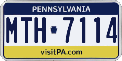 PA license plate MTH7114