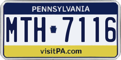 PA license plate MTH7116