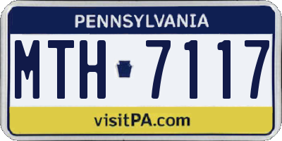PA license plate MTH7117