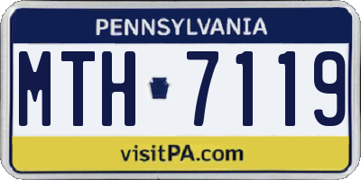 PA license plate MTH7119