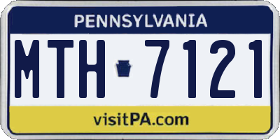 PA license plate MTH7121