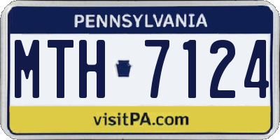 PA license plate MTH7124