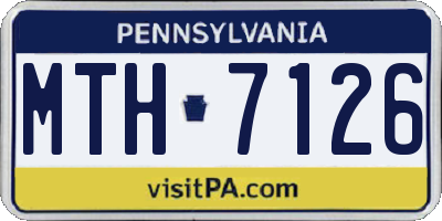 PA license plate MTH7126