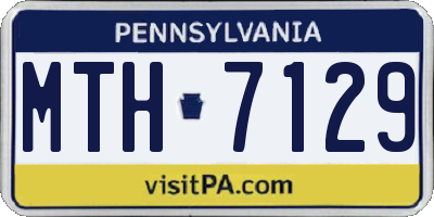 PA license plate MTH7129