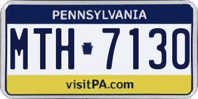PA license plate MTH7130