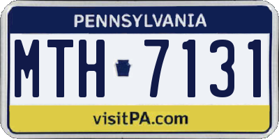 PA license plate MTH7131
