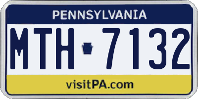 PA license plate MTH7132