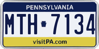 PA license plate MTH7134