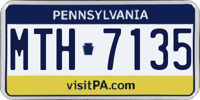 PA license plate MTH7135