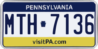 PA license plate MTH7136