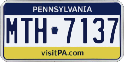 PA license plate MTH7137