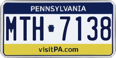 PA license plate MTH7138