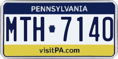 PA license plate MTH7140