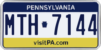 PA license plate MTH7144