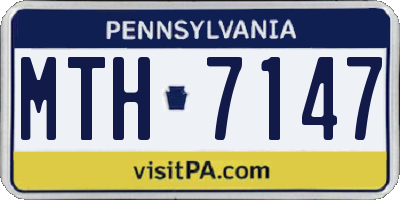 PA license plate MTH7147