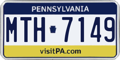 PA license plate MTH7149