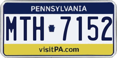 PA license plate MTH7152