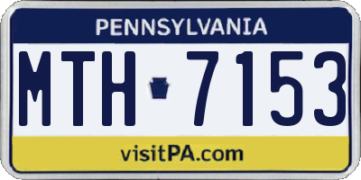 PA license plate MTH7153
