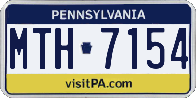 PA license plate MTH7154