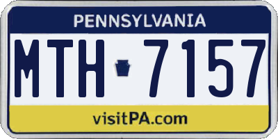 PA license plate MTH7157