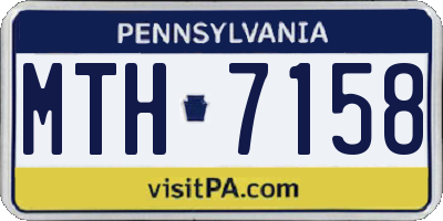 PA license plate MTH7158