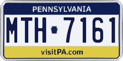 PA license plate MTH7161