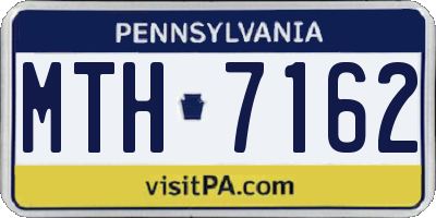 PA license plate MTH7162