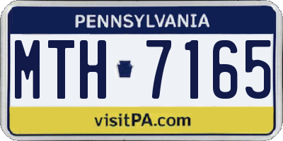PA license plate MTH7165