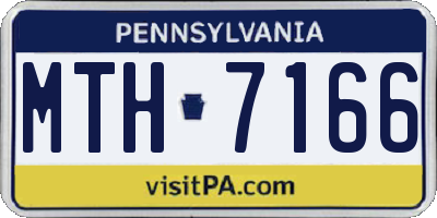 PA license plate MTH7166