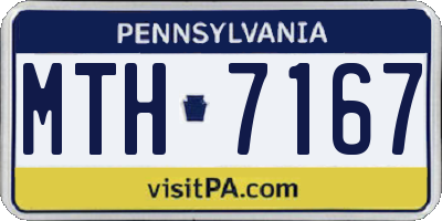 PA license plate MTH7167
