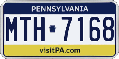PA license plate MTH7168
