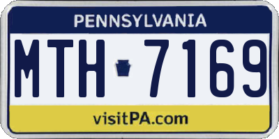 PA license plate MTH7169