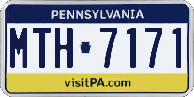 PA license plate MTH7171