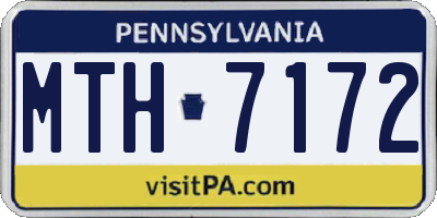 PA license plate MTH7172