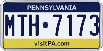 PA license plate MTH7173