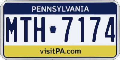 PA license plate MTH7174