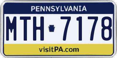 PA license plate MTH7178