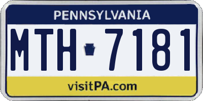 PA license plate MTH7181